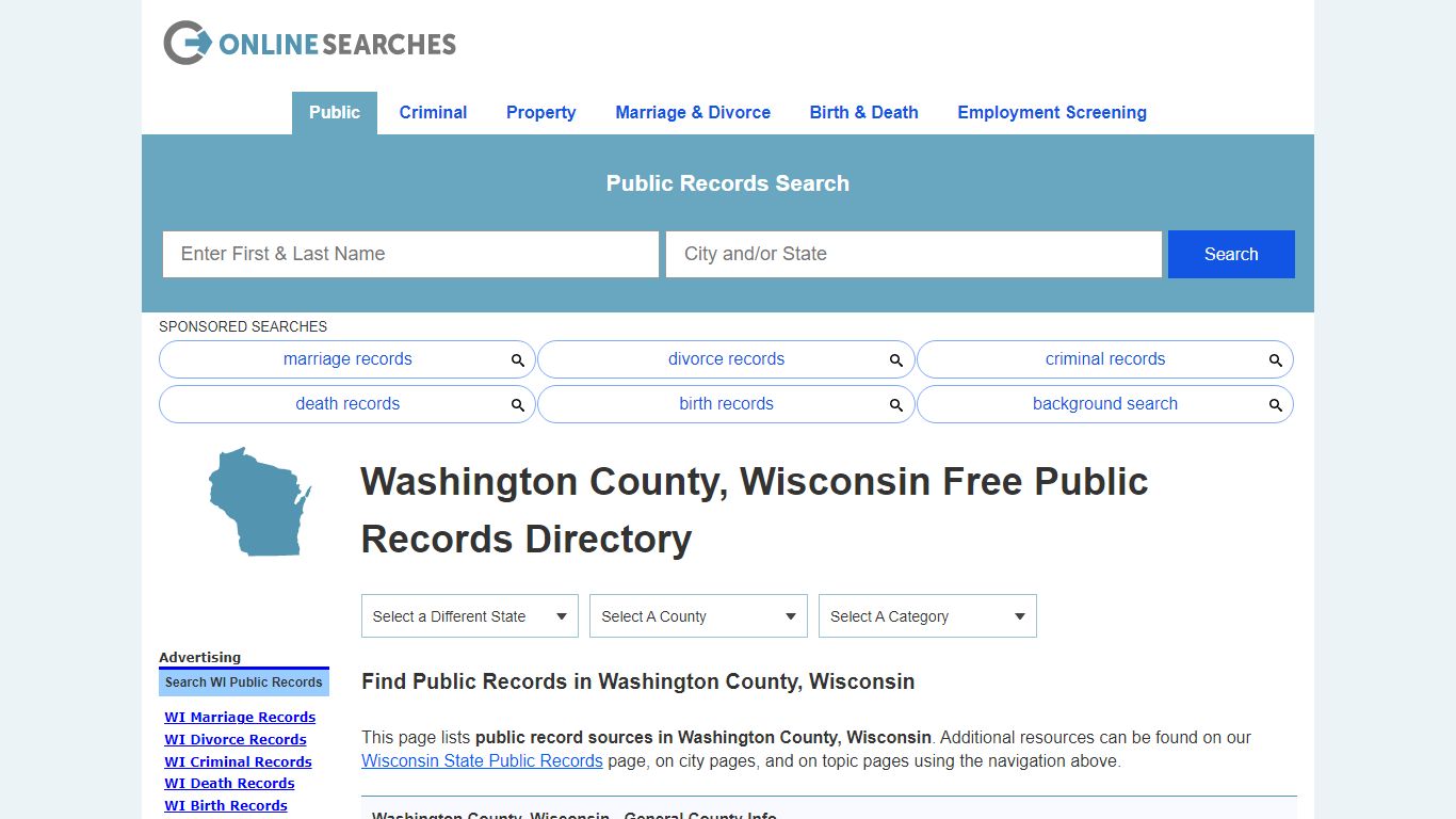 Washington County, Wisconsin Public Records Directory