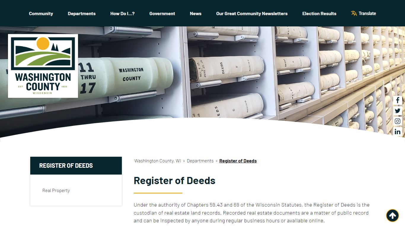 Register of Deeds - Washington County, WI
