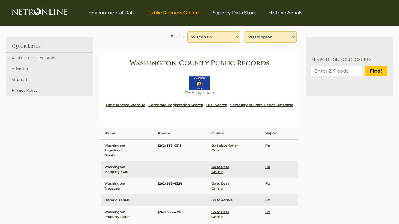 Washington County Public Records - NETROnline.com